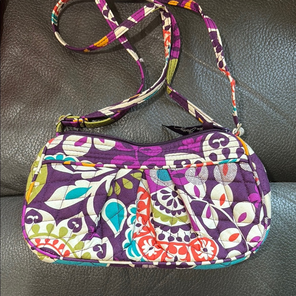 Vera Bradley frannie bag in plum crazy print